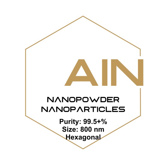 Aluminum Nitride (AlN) Nanopowder/Nanoparticles, Purity: 99.5+%, Size: 800 nm, Hexagonal-Nanoparticles-