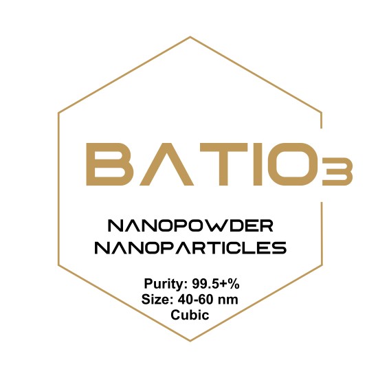 Barium Titanate (BaTiO3) Nanopowder/Nanoparticles, Purity: 99.5+%, Size: 40-60 nm, Cubic-Nanoparticles-