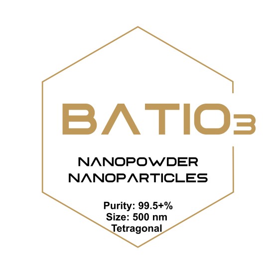 Barium Titanate (BaTiO3) Nanopowder/Nanoparticles, Purity: 99.5+%, Size: 500 nm, Tetragonal-Nanoparticles-