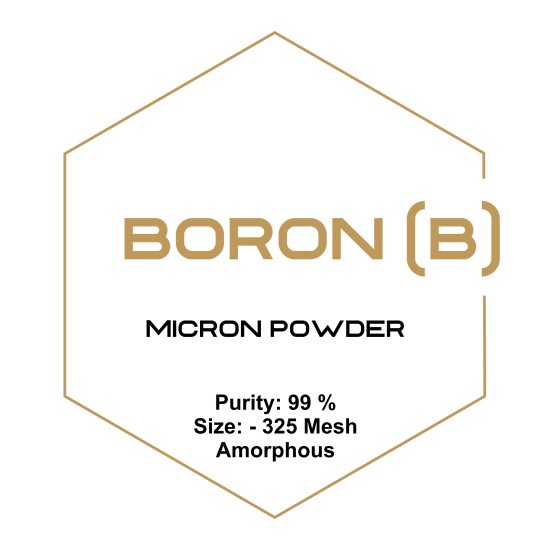 Boron (B) Micron Powder, Purity: 99 %, Size: -325 mesh, Amorphous-Microparticles-