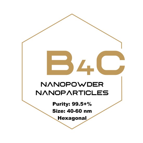 Boron Carbide (B4C) Nanopowder/Nanoparticles, Purity: 99.5+%, Size: 40-60 nm, Hexagonal-Nanoparticles-