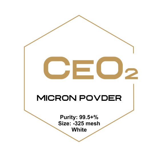 Cerium Oxide (CeO2) Micron Powder, Purity: 99.5+%, Size: -325 mesh, White-Microparticles-