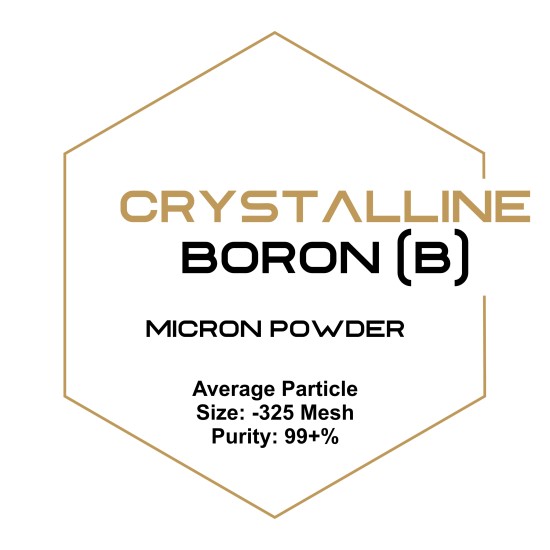 Crystalline Boron (B) Micron Powder, Average Particle Size: -325 Mesh, Purity: 99+%-Microparticles-