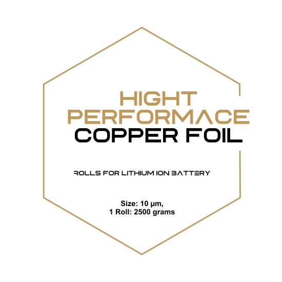 High-Performance Copper Foil Rolls for Lithium Ion Battery, Size: 10 µm-Lithium Battery Materials-
