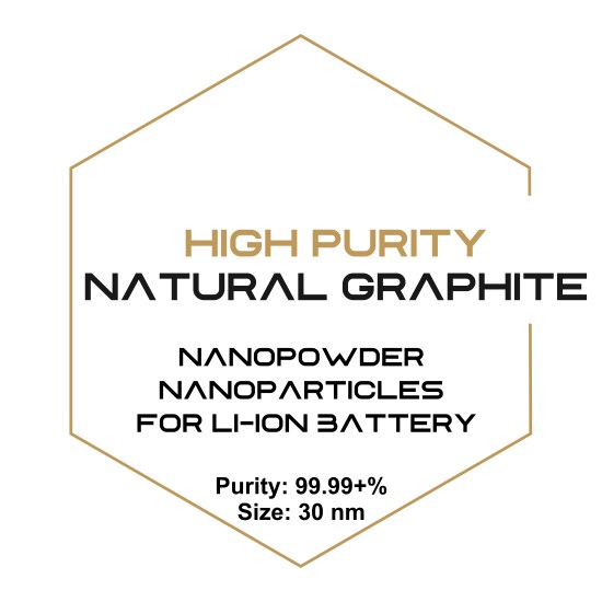 High Purity Natural Graphite Nanopowder/Nanoparticles for Li-ion Battery, Purity: 99.99+%, Size: 30 nm-Nanoparticles-