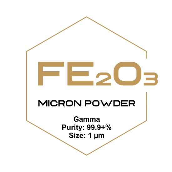 Iron Oxide (Fe2O3) Micron Powder, Gamma, Purity: 99.9+%, Size: 1 µm-Microparticles-