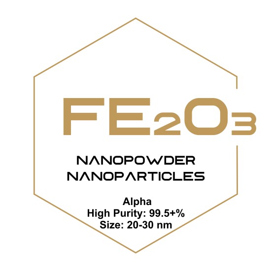 Iron Oxide (Fe2O3) Nanopowder/Nanoparticles, Alpha, High Purity: 99.5+%, Size: 20-30 nm-Nanoparticles-