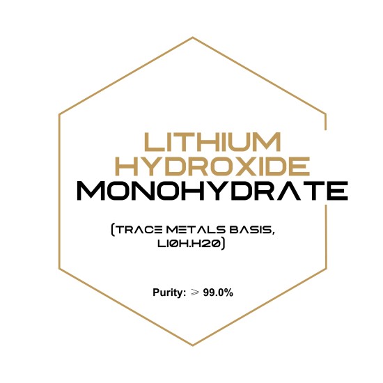 Lithium hydroxide monohydrade ( Trace Metals basis, LiOH.H2O), Purity :99.99 %-Lithium Battery Materials-