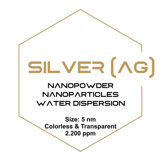 Silver (Ag) Nanopowder/Nanoparticles Water Dispersion, Size: 5 nm, Colorless & Transparent, 2.200 ppm-Nanoparticles-