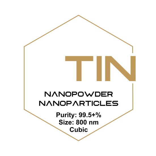 Titanium Nitride (TiN) Nanopowder/Nanoparticles, Purity: 99.5+%, Size: 800 nm, Cubic-Nanoparticles-